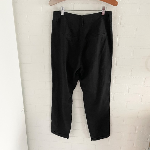 Anthropologie x Sandwich_linen Barrel Ankle Pants Pockets Lagenlook Black Sz S - Picture 10 of 14